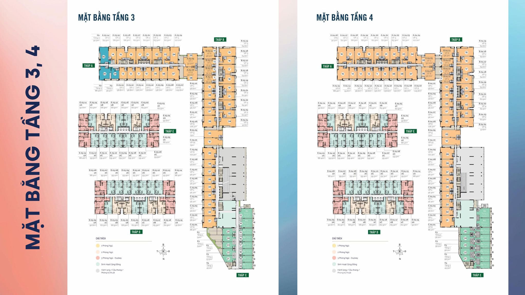 mặt bằng điển hình tầng 3 4 dự án mt eastmark city thủ Đức